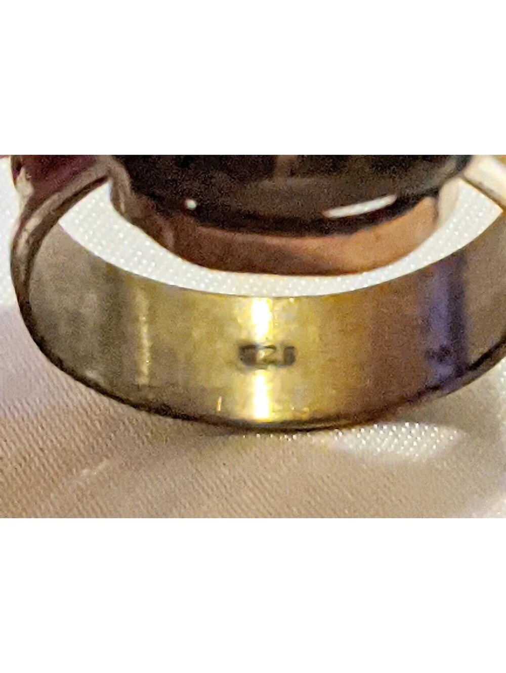 925 Sterling Silver & Brown Faceted Smoky Quartz Mixed Metals Ring Sz 9 Artisan